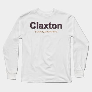 Claxton Grunge Text Long Sleeve T-Shirt